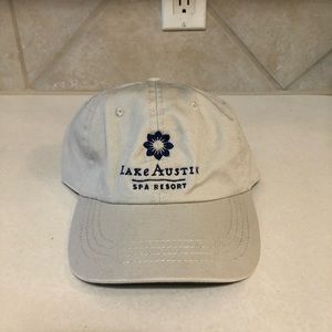 NWOT Lake Austin Spa Resort Logo Khaki Baseball Cap One Size